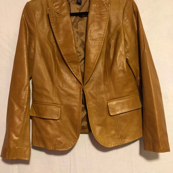 Brand INC LADIES LEATHER JACKET VINTAGE LOOK SZ M - Picture 5 of 5